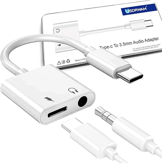 USB C to 3.5 Mm Headphone Jack Adapter for iPhone, Aux Adapter Converter Dongle Audio Cable Compatible with Ipad MacBook iPhone 16/15 Full Model and Samsung Galaxy After S8 Series