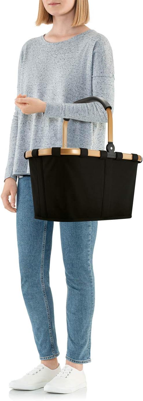 reisenthel carrybag frame gold/black - Sturdy shopping basket with plenty of storage space and practical inner pocket - Elegant and water-repellent design