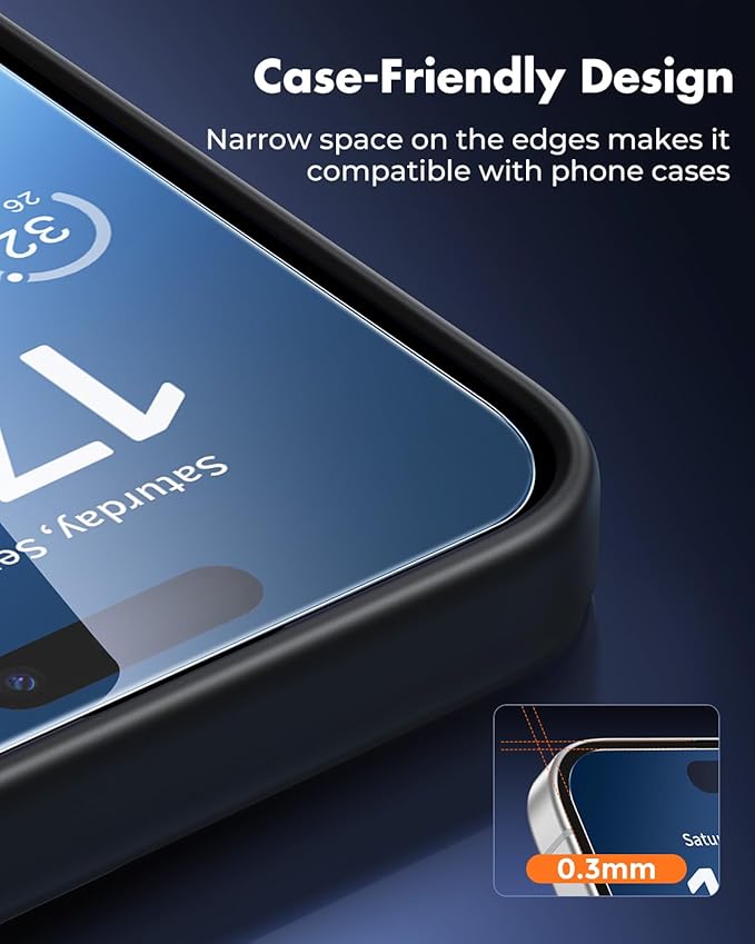 UNBREAKcable 4-Pack Screen Protector for iPhone 17 Pro, Double Shatterproof Tempered Glass [Easy Installation Frame] [9H Hardness] [99.99% HD Clear] [Case Friendly] for iPhone 6.3 inch