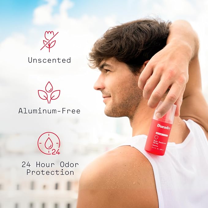 Aluminum-Free Whole Body Deodorant Spray for Men and Women - Unscented Deodorant for Whole Body, Natural Odor Neutralizer, Clear and Residue Free, Non-Staining - 3.4 Fl Oz each - Pack of 2