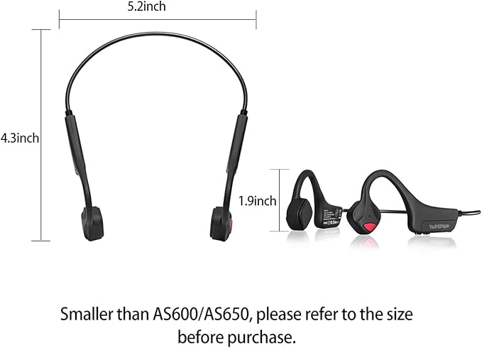 Bone Conduction Headphones - Bluetooth Running Earphones Open Ear Wireless Headset with Mic, Sweat Resistant Conducting Headphone for Workout Hiking Fitness Walking (Black)