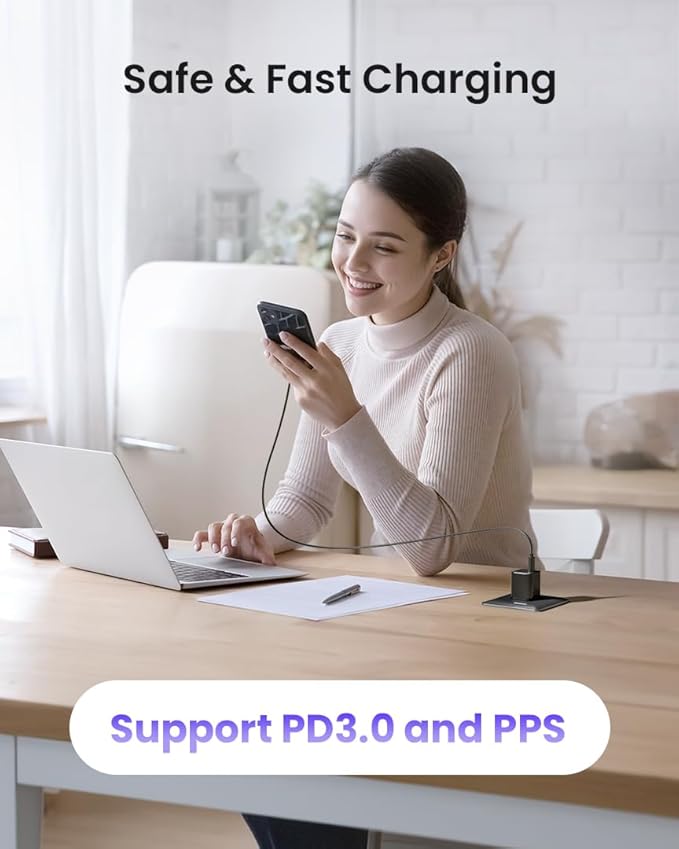 30W Compact Wall Charger, USB C Charger Block with GaN III Tech, PD3.0 PPS QC4.0 Fast Foldable Power Adapter for iPhone 16 15, Galaxy, Pixel, iPad, AirPods,MacBook Air