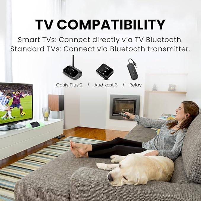 Avantree NB16-Q - Bluetooth 5.2 Neckband Earbuds with Qualcomm aptX Adaptive, 20hrs Play time, Universal Comfortable & Secure Headphones for Phones, Smart TVs, and PCs