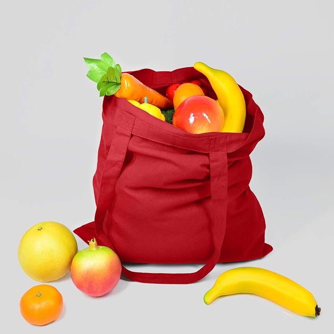NPBAG 15 Pack 15'' X 16'' Red Cotton Tote Bags, Lightweight Blank Bulk Cloth bags with 1pc of PTFE Teflon Sheet