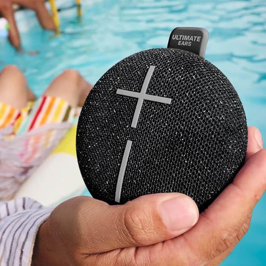 Ultimate Ears MINIROLL Ultra-Portable Waterproof Bluetooth Speaker, Big Bass, IP67 Dustproof, 131 ft Range - Gentle Black