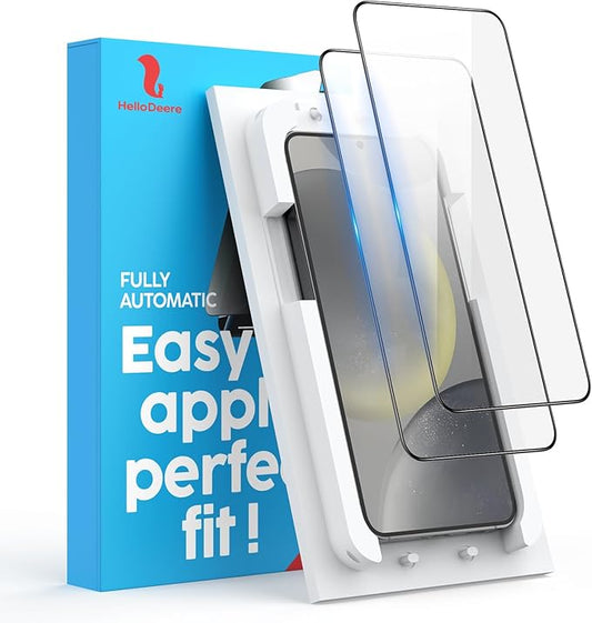 Compatible with Samsung Galaxy S24 Screen Protector Clear,[100% Fingerprint Unlock][Shatterproof][Anti-Reflection & Anti-Fingerprint]3D Full Coverage 9H Screen Protector,Easy Install,2 Pack