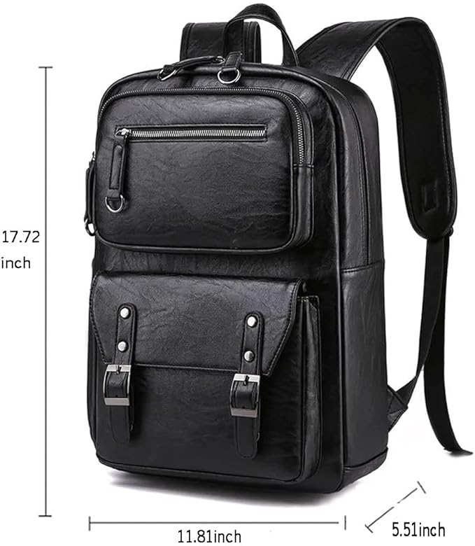 CHAO RAN Leather Backpack For Men Business Laptop Backpack Waterproof Travel College Backpack Daily Work Bags