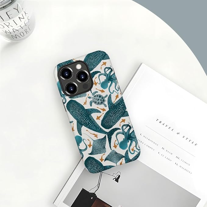 DAIZAG Case Compatible with for iPhone 16 Pro Max,Octopus Turtle Manta Ray Whale Phone Case for iPhone 16 Pro Max for Girl Women Boy Men