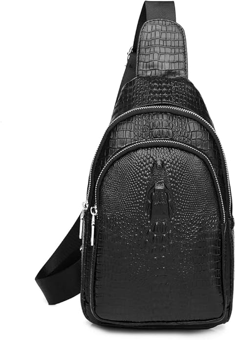 KPYWZER Vintage Leather Sling Bag Backpack for Men Crossbody Shoulder Chest DayPack Backpacks