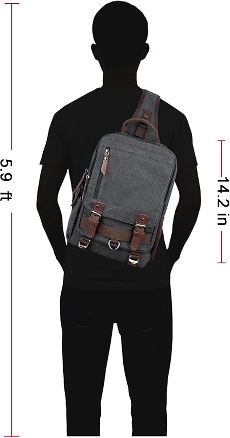 mygreen Canvas Cross Body Messenger Bag Shoulder Sling Backpack Travel Rucksack