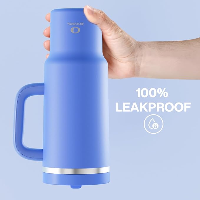 40 oz Tumbler with Handle and Straw: Stainless Steel Insulated Tumbler Keeps Cold for 24 Hours, Leakproof Travel Cup Fits in Cup Holder and BPA-Free, Cornflower Blue