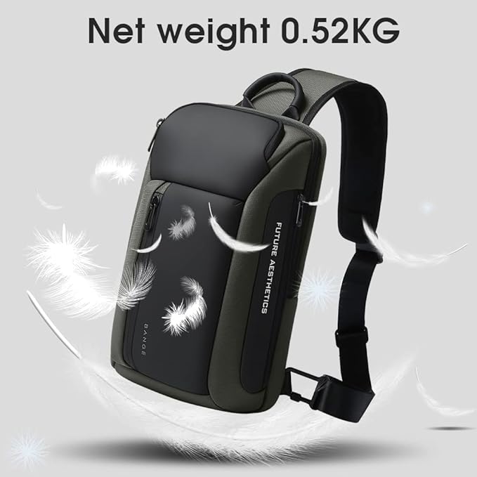 BANGE Sling Bag, Waterproof Men's Chest Bag Shoulder bags Crossbody Sling Backpack for Men……
