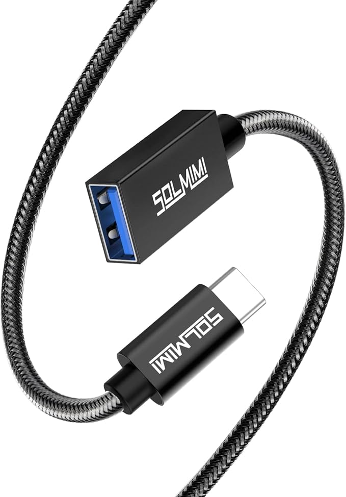 USB OTG Adapter 0.65FT (20 cm) Female to USB-C Adapter 5 GBPS Data Transmission, OTG Cable Type C to USB-A Adapter Compatible with MacBook Pro, Air, Galaxy S21 S22+, Dell XPS, Huawei, Pixels