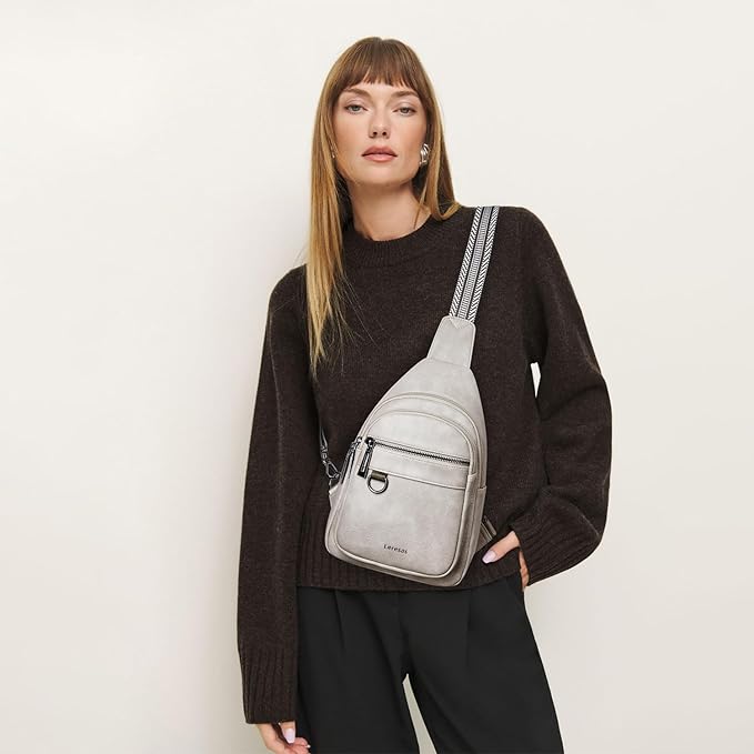 7L Sling Bag for Women Men Vegan Leather Crossbody Bags Fanny Pack Purse Backpack Over Shoulder Bag Travel Anti Theft