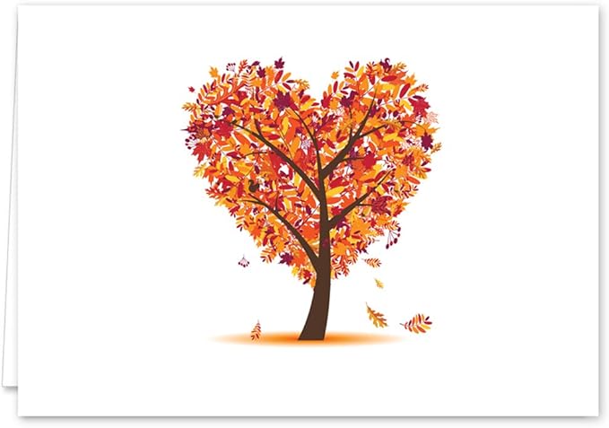 Seasons of Life Note Card Assortment Pack/Set Of 24 Greeting Cards And White Envelopes / 4 7/8" x 3 1/2" Cards Featuring 4 Seasonal Tree Designs