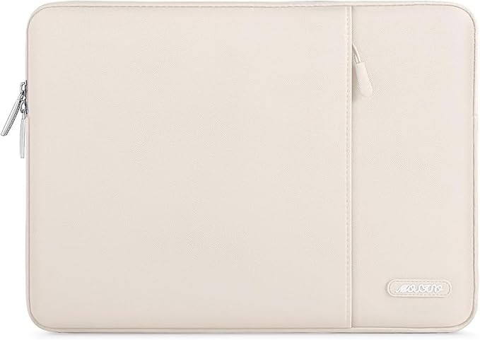 MOSISO Laptop Case 16 inch, 15-15.6 inch Laptop Sleeve Compatible with MacBook Pro 16 M4 M3 M2 M1, HP Acer Dell Lenovo ASUS Notebook, Polyester Vertical Computer Sleeve Bag with Pocket, Sand