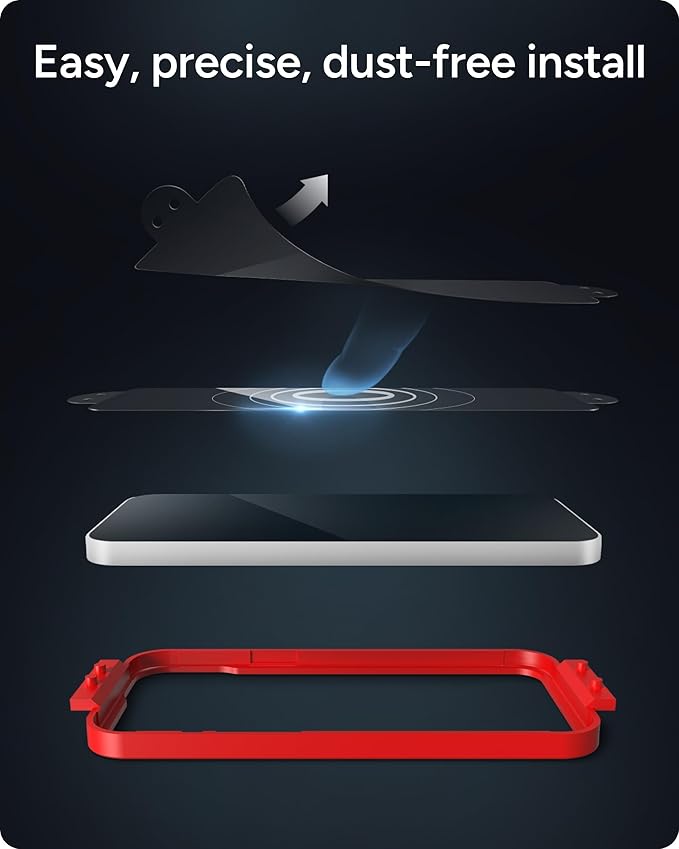 ZAGG Glass Elite Privacy iPhone 15 Pro Max Screen Protector - 5X Stronger with Reinforced Edges, 2-Way Privacy Filter, Scratch & Smudge-Resistant Surface, InvisibleShield, Easy to Install