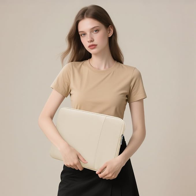 HYZUO 13 Inch Laptop Sleeve Bag Set for MacBook Air 13 M4/M3/M2/M1 2025-2018, MacBook Pro 13 M2/M1 2025-2016, iPad Pro/Air 13, XPS 13, Surface Pro, Notebook Case for 12"-13" Tablet, Sand