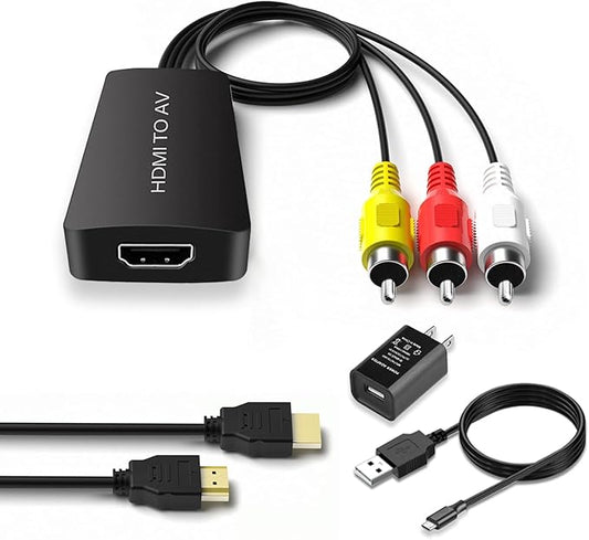 Dingsun HDMI to RCA/AV/CVBS Converter Adapter, HDMI to Older TV Adapter for Apple TV,Roku, Fire Stick, DVD, Blu-ray Player ect.
