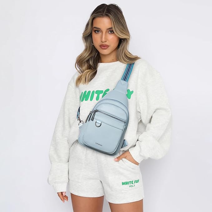 7L Sling Bag for Women Men Vegan Leather Crossbody Bags Fanny Pack Purse Backpack Over Shoulder Bag Travel Anti Theft