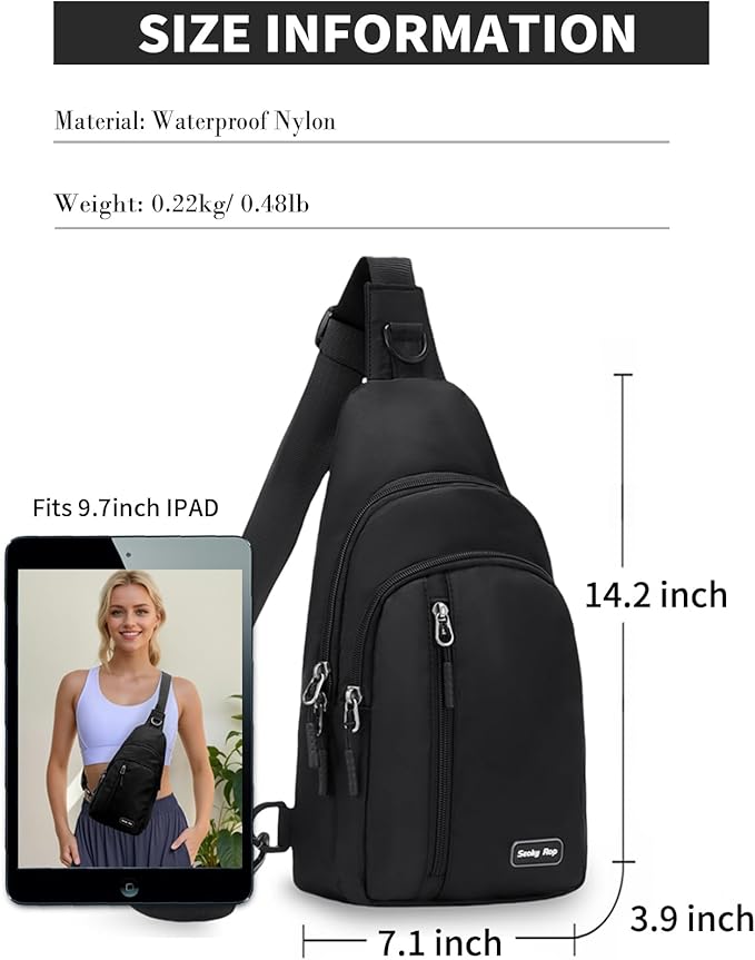 Seoky Rop Small Sling Bag Crossbody for Men Women One Strap Shoulder Cross Body Bag Sling Backpack for Travel