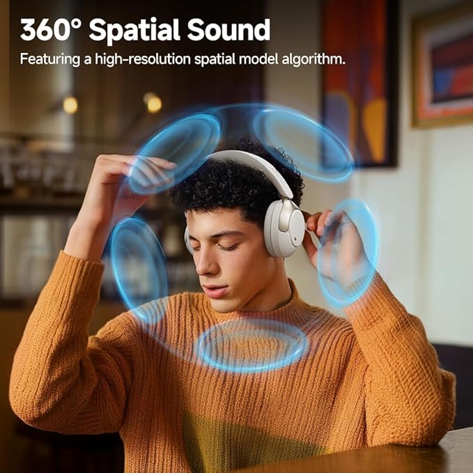 QCY H3 PRO Adaptive ANC Wireless Headphones Over Ear, 50dB Active Noise Cancellation with Multiple Modes, LDAC Hi-Res Wireless Audio, 55H Playtime, Custom EQ via App, Bluetooth 5.4