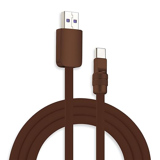 chubbycable Chubby 2.0 Fast Charging Cable Durable Soft Silicone USB C Cable 120W Extra Thick Charger Cord Compatible with iPhone 16/15 Series iPad, Chocolate+Chocolate, USB-A to Type-C, 16.4 FT
