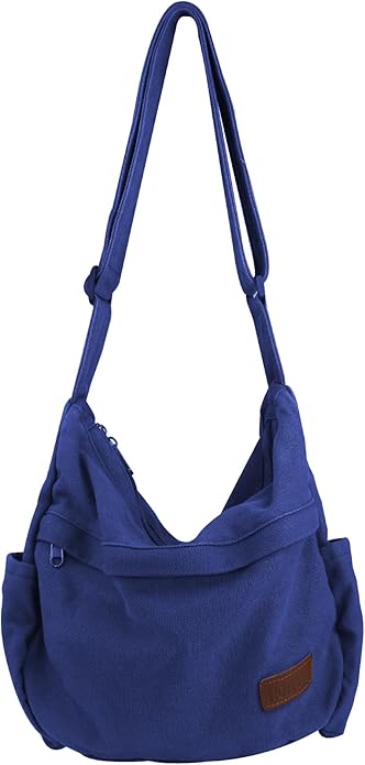 Large Canvas Messenger Bag with Multiple Pockets for Men and Women, Crossbody Shoulder Tote Hobo Laptop Bag