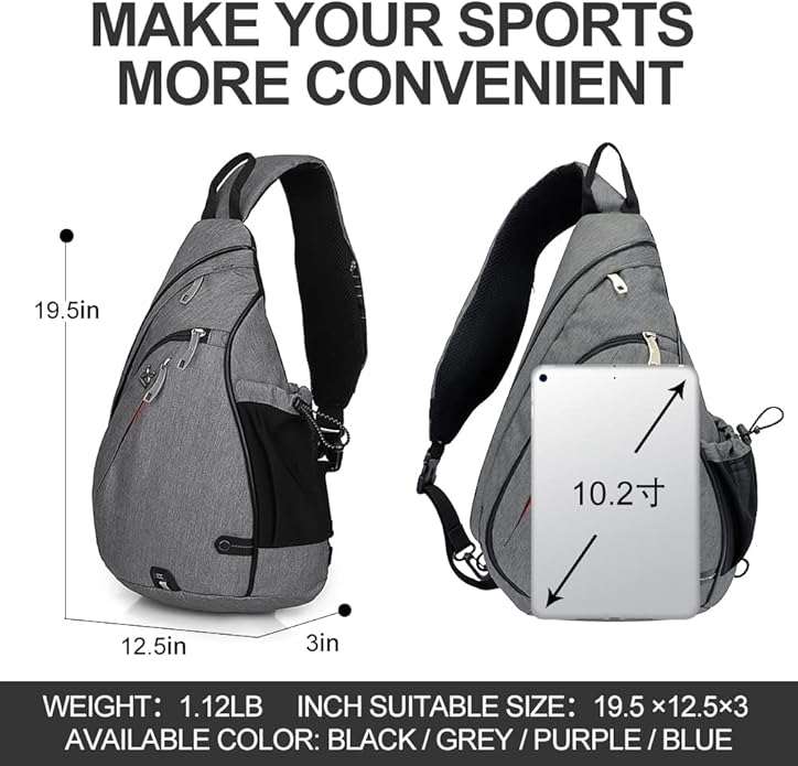 INOXTO Sling Bag, Multipurpose Crossbody Shoulder Bag for Men and Women