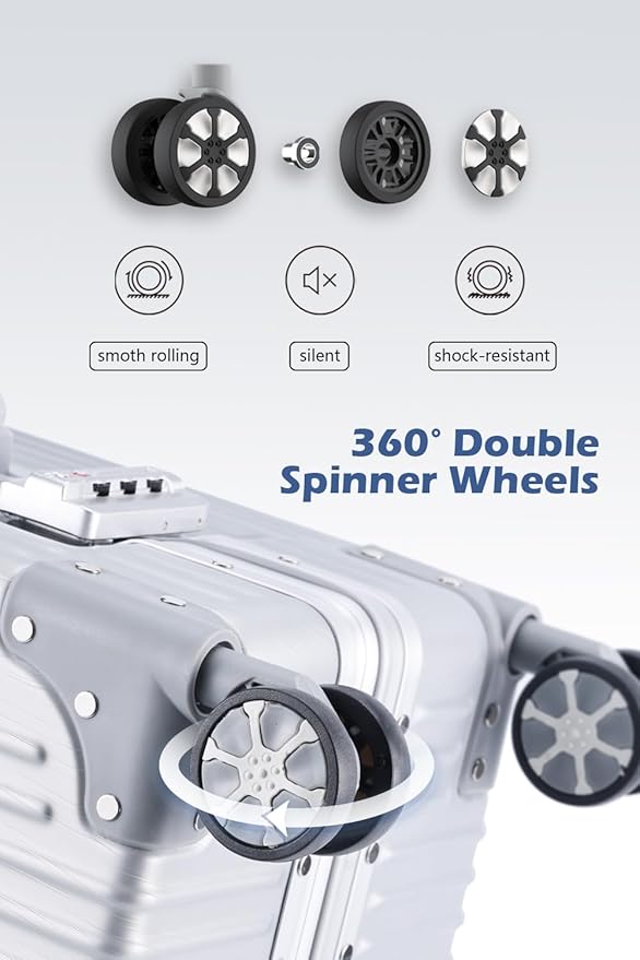 HotWay 28 Inch Checked in Luggage with Aluminum Frame,PC Hard Shell Suitcase with Spinner Wheels and TSA Lock, Large Suitcase for Business Travel