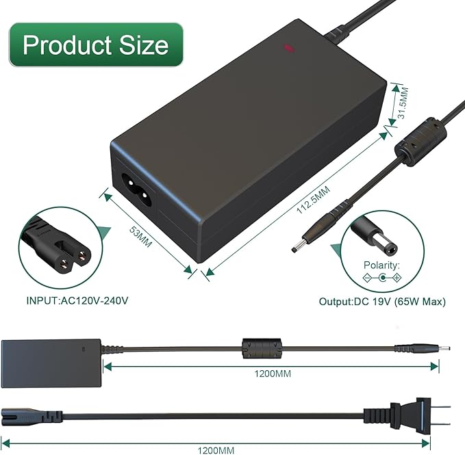 UL Listed 24V Power Supply for Canon SELPHY CP1300 CP1200 CP1500 CP910 CP900 CP800 Printer, for Fujitsu Scanner fi-7160 fi-7180 fi-7260 fi-7280 Charger Power Supply Adapter