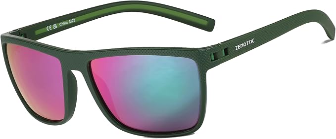ZENOTTIC Polarized Sunglasses for Men Lightweight TR90 Frame UV400 Protection Square Sun Glasses