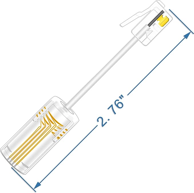 NECABLES 2Pack Phone Cord Detangler for Landline Telephone Handset Cord Detangler for Desk Phone RJ9 4P4C Male to Female White
