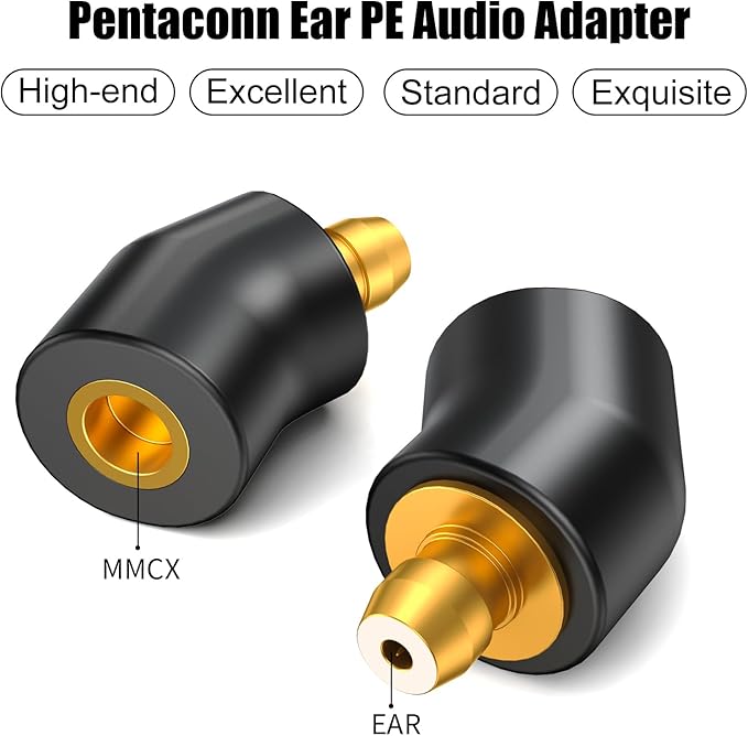 okcsc Ear Male to MMCX Female Headphone Adapter for Earbuds to MMCX Cable for Pentaconn Ear PE Mini Adapter for Acoustune HS1650CU HS1655CU 1670SS HS1695Ti 1697Ti HS2000MX 1 Pair Black