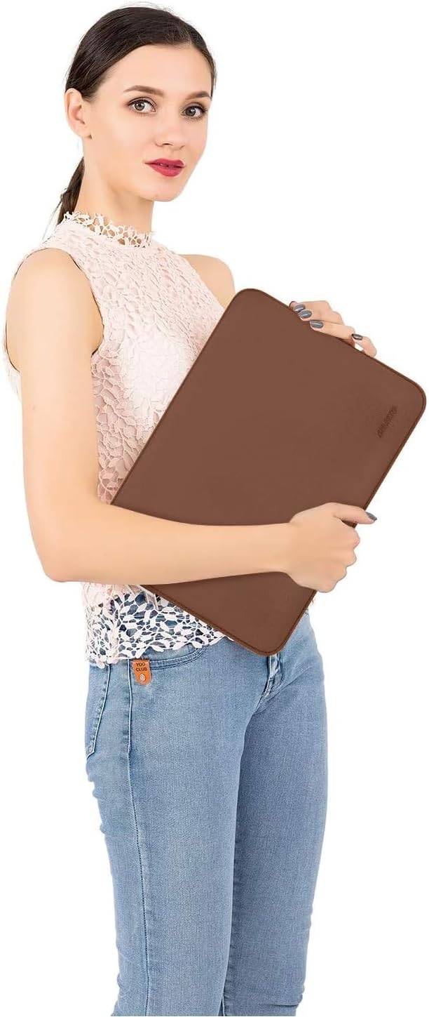 MOSISO Laptop Case 13.3 inch, 13-13.3 inch Laptop Sleeve Bag Compatible with MacBook Air/Pro 13 / Pro 14, HP Dell ASUS Lenovo Notebook, Neoprene Computer Sleeve Bag with Small Case, Caramel Brown