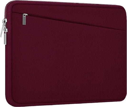 Laptop Sleeve 15.6 inch, Durable Computer Carrying Bag Protective Case Briefcase Handbag with Front Pocket, Slim Laptop Cover for 15.6 Inch HP, Dell, Lenovo, Asus, Notebook, Wine Red