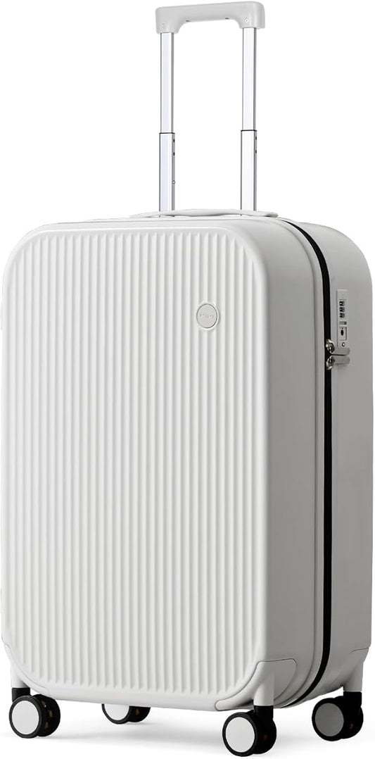 mixi 20 Inch Carry On Luggage PC Hardside Suitcases with Wheels & TSA for Travel Woman Men, Smoke White