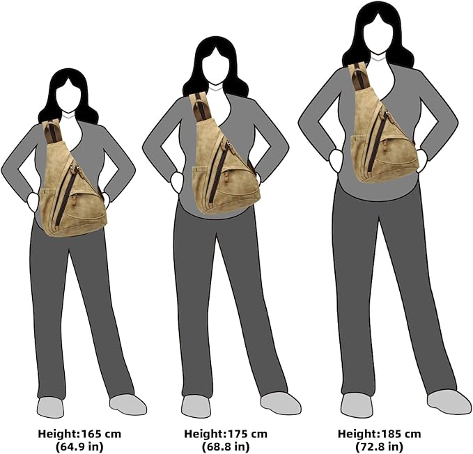 KL928 PU Leather Sling Bag - Small Crossbody Backpack Shoulder Casual Daypack Rucksack for Men Women Outdoor Cycling Hiking Travel (6881-PU-L.Coffee)