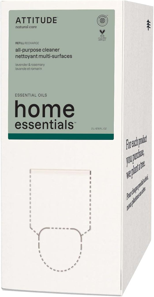 ATTITUDE All Purpose Cleaner, EWG Verified Multi-Surface Products, Vegan, Naturally Derived Multipurpose Cleaning Spray, Lavender and Rosemary, 67.6 Fl Oz