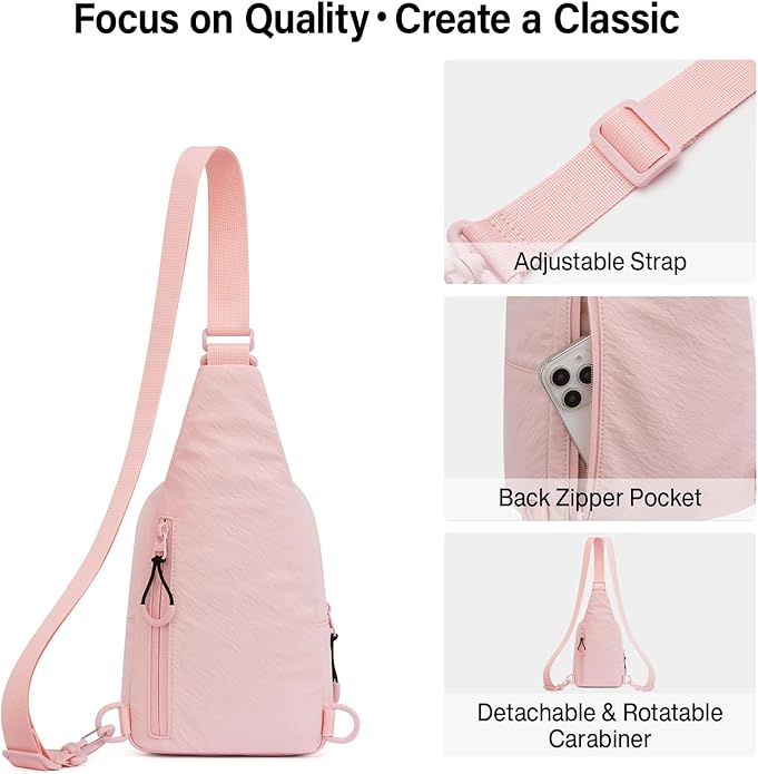 Hanke Crossbody Sling Bag for Women Men, Casual Cross Body Sling Bags, Lightweight Chest Bag for Outdoor Hiking Travel