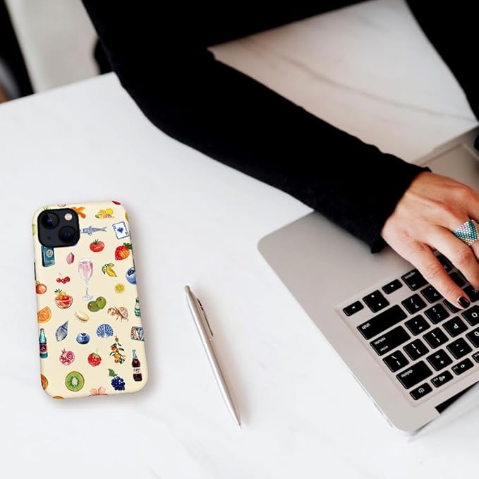 DAIZAG Case Compatible with iPhone 14 Plus,Fit Shockproof Cover for Women Girls,Fruit Flower Seashell Aesthetic