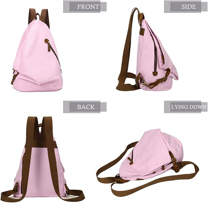 KL928 Canvas Vintage Backpack – Large Casual Daypack Outdoor Travel Rucksack Hiking Backpacks for Men Women