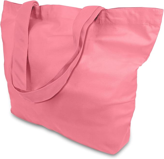 TOPDesign 1-Pack Super Strong Large 12oz Cotton Canvas Tote Bag, Reusable Grocery Shopping Cloth Bag, Fashionable Two-Tone Tote for Crafts, DIY Your Creative Designs