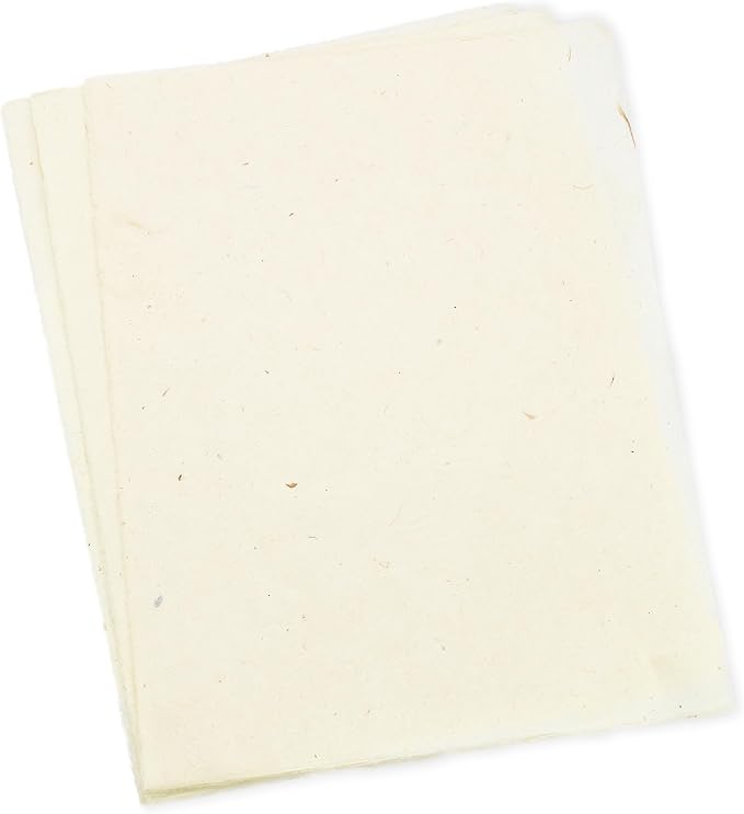 Handmade Lokta Laser and Inkjet Printer Paper with Deckle Edge 8.5x11 Inch Vintage Decorative Specialty Printing Paper (100 Sheets, Natural)