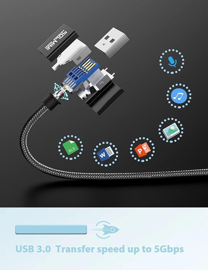 USB C Female to USB Male Adapter Cable (7.5 ft) -USBC to USB Adapter with 5Gbps Data Transfer for Laptop, PC, Flash Disk, USB C Headphone