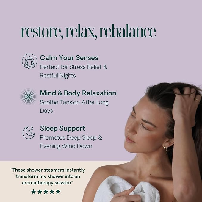 Shower Steamers Aromatherapy 10 Pack - Made in USA with Natural Essentials Oils for Christmas Stocking Stuffers, Birthday Gifts for Women and Men, White Elephant, Relaxation - Lavender