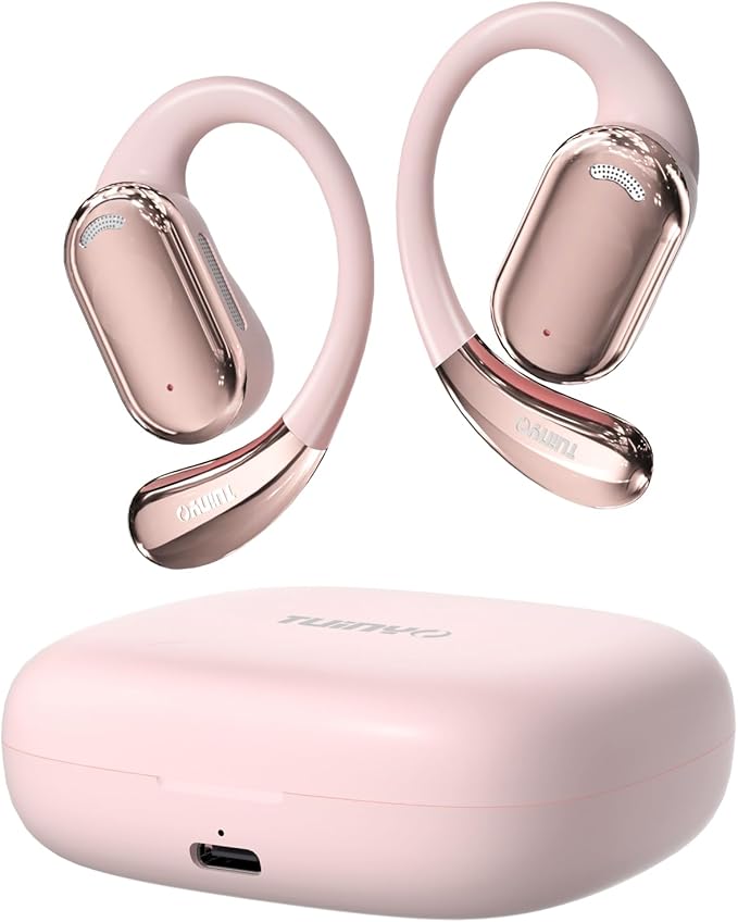 TUINYO True Wireless Ear Hooks, IPX5 Waterproof, Stable One-Step Bluetooth Connection with Long Transmission, 40hrs Longed Standby Time with 10hrs Playtime for Each, Compatible to Different Devices