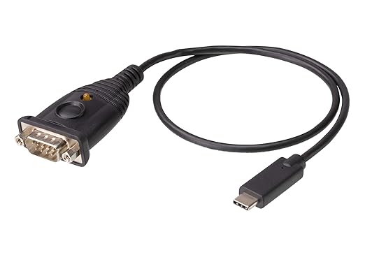 ATEN UC232C USB-C to RS-232 Adapter Cable - USB Type C Male Connectivity for laptops PCs Without a COM, DB-9 Serial Port for Windows, Mac, and Linux, Black