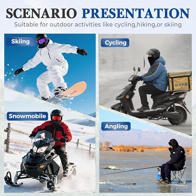 Outdoor Winter Warm Hat Neckband Integrated Cycling Mask, Winter Balaclava Ski Mask, Windproof Fleece Face Cover