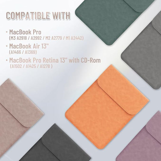 Allinside 13-13.3 inch Laptop Sleeve Case for MacBook Pro 14 2021–2024 (A2918, A2992, A3112, A3401, A3185)/MacBook Air 13 2010-2017/MacBook Pro 13 2010-2015, PU Suede Leather Laptop Case Cover, Pink